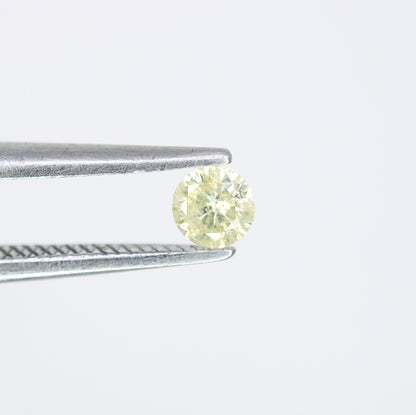 0.14 CT 3.40 MM Natural Light Yellow Round Brilliant Cut Salt and Pepper Diamond for Engagement Rings, Custom Jewelry and Chic Bracelets - JayKrishna Diamond