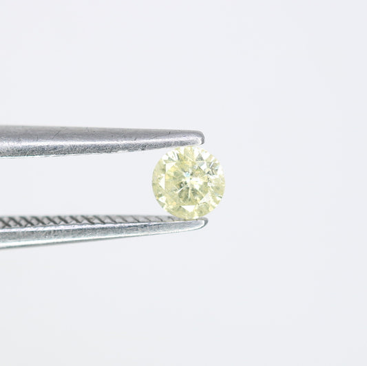 0.14 CT 3.40 MM Natural Light Yellow Round Brilliant Cut Salt and Pepper Diamond for Engagement Rings, Custom Jewelry and Chic Bracelets - JayKrishna Diamond