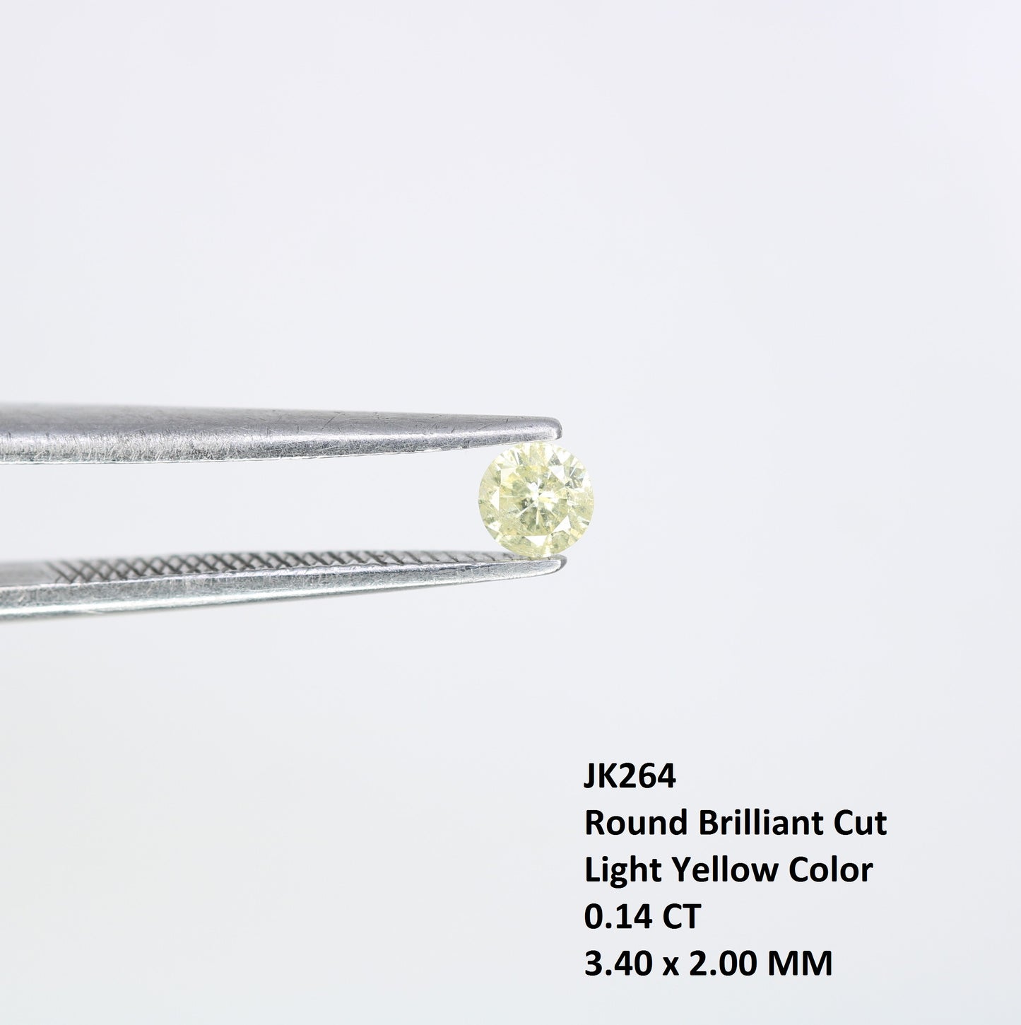 0.14 CT 3.40 MM Natural Light Yellow Round Brilliant Cut Salt and Pepper Diamond for Engagement Rings, Custom Jewelry and Chic Bracelets - JayKrishna Diamond