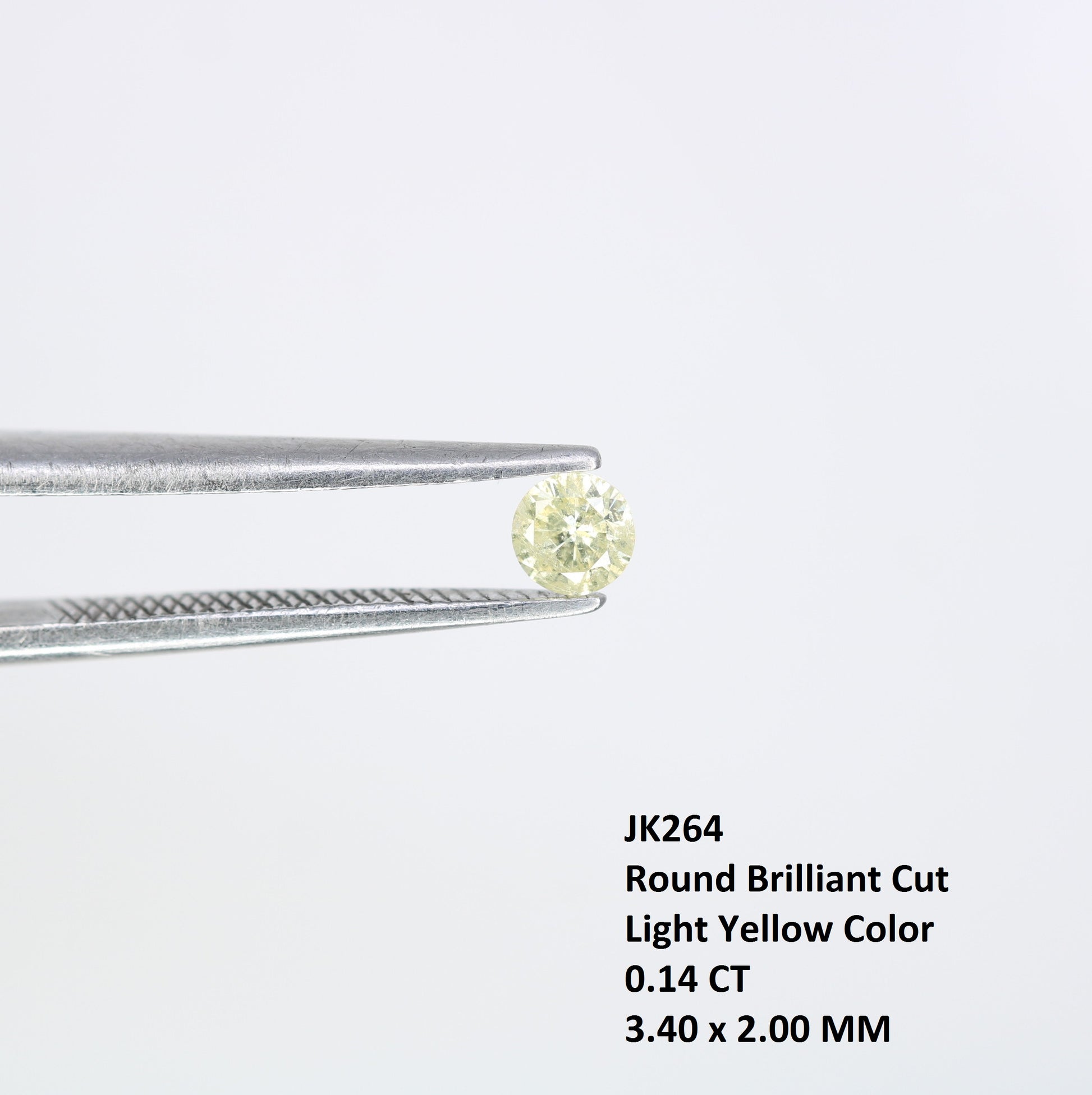 0.14 CT 3.40 MM Natural Light Yellow Round Brilliant Cut Salt and Pepper Diamond for Engagement Rings, Custom Jewelry and Chic Bracelets - JayKrishna Diamond