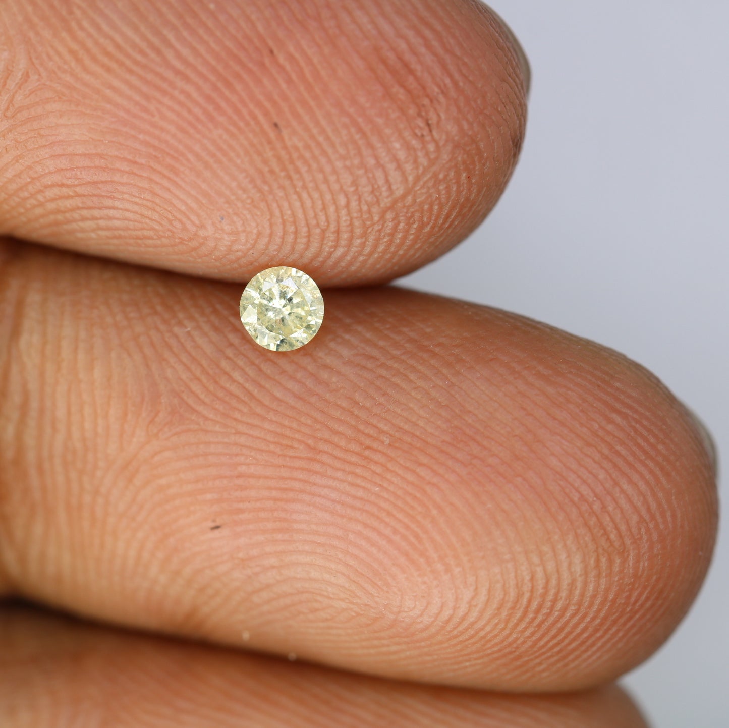 0.14 CT 3.40 MM Natural Light Yellow Round Brilliant Cut Salt and Pepper Diamond for Engagement Rings, Custom Jewelry and Chic Bracelets - JayKrishna Diamond