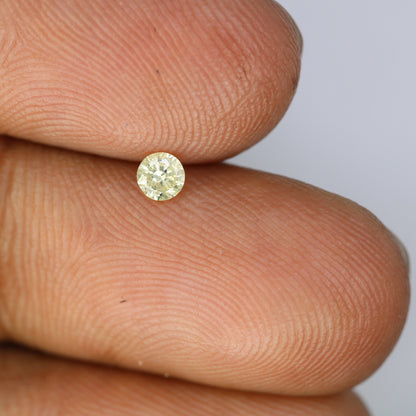 0.14 CT 3.40 MM Natural Light Yellow Round Brilliant Cut Salt and Pepper Diamond for Engagement Rings, Custom Jewelry and Chic Bracelets - JayKrishna Diamond
