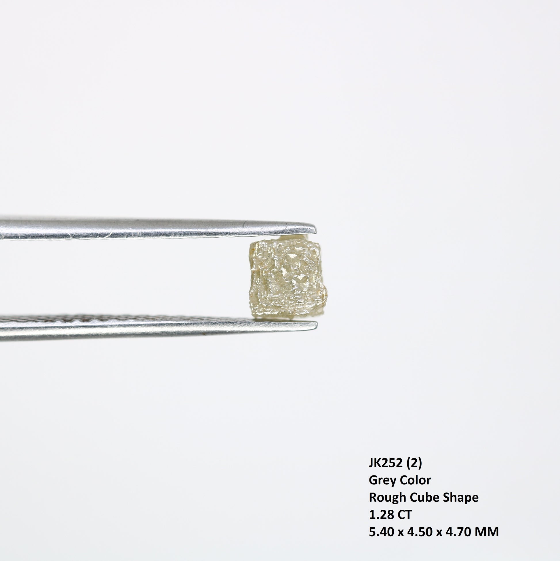 1.28 Carat Grey Color Congo Cube Raw Loose Rough Diamond For Wedding Ring - JayKrishna Diamond