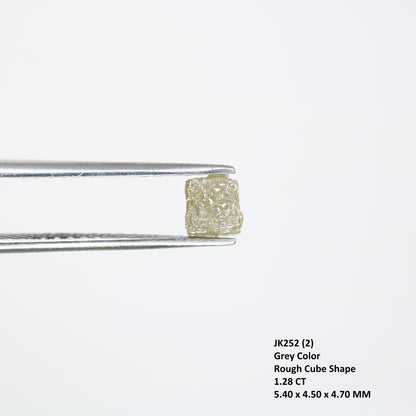 1.28 Carat Grey Color Congo Cube Raw Loose Rough Diamond For Wedding Ring - JayKrishna Diamond