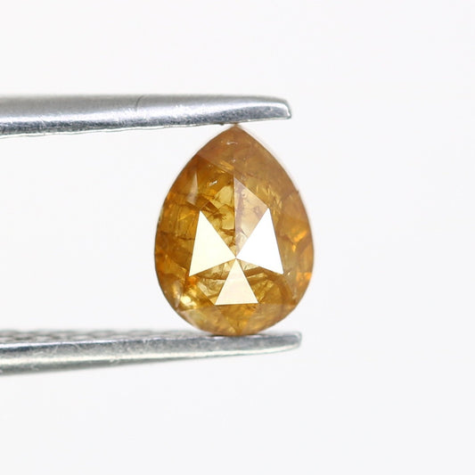 0.66 Carat Natural Orange Loose Pear Shaped Diamond for Wedding Ring - Unique Gemstone for Custom Bridal Jewelry Designs - JayKrishna Diamond
