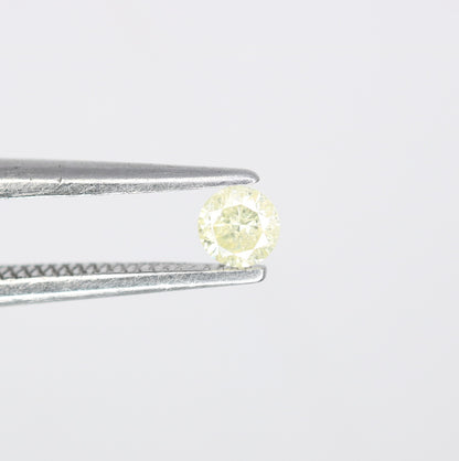 0.11 CT Natural Light Yellow Round Brilliant Cut Salt and Pepper Diamond for Engagement Rings, Custom Jewelry and Chic Bracelets - JayKrishna Diamond