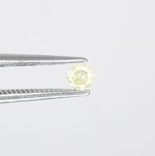 0.11 CT Natural Light Yellow Round Brilliant Cut Salt and Pepper Diamond for Engagement Rings, Custom Jewelry and Chic Bracelets - JayKrishna Diamond