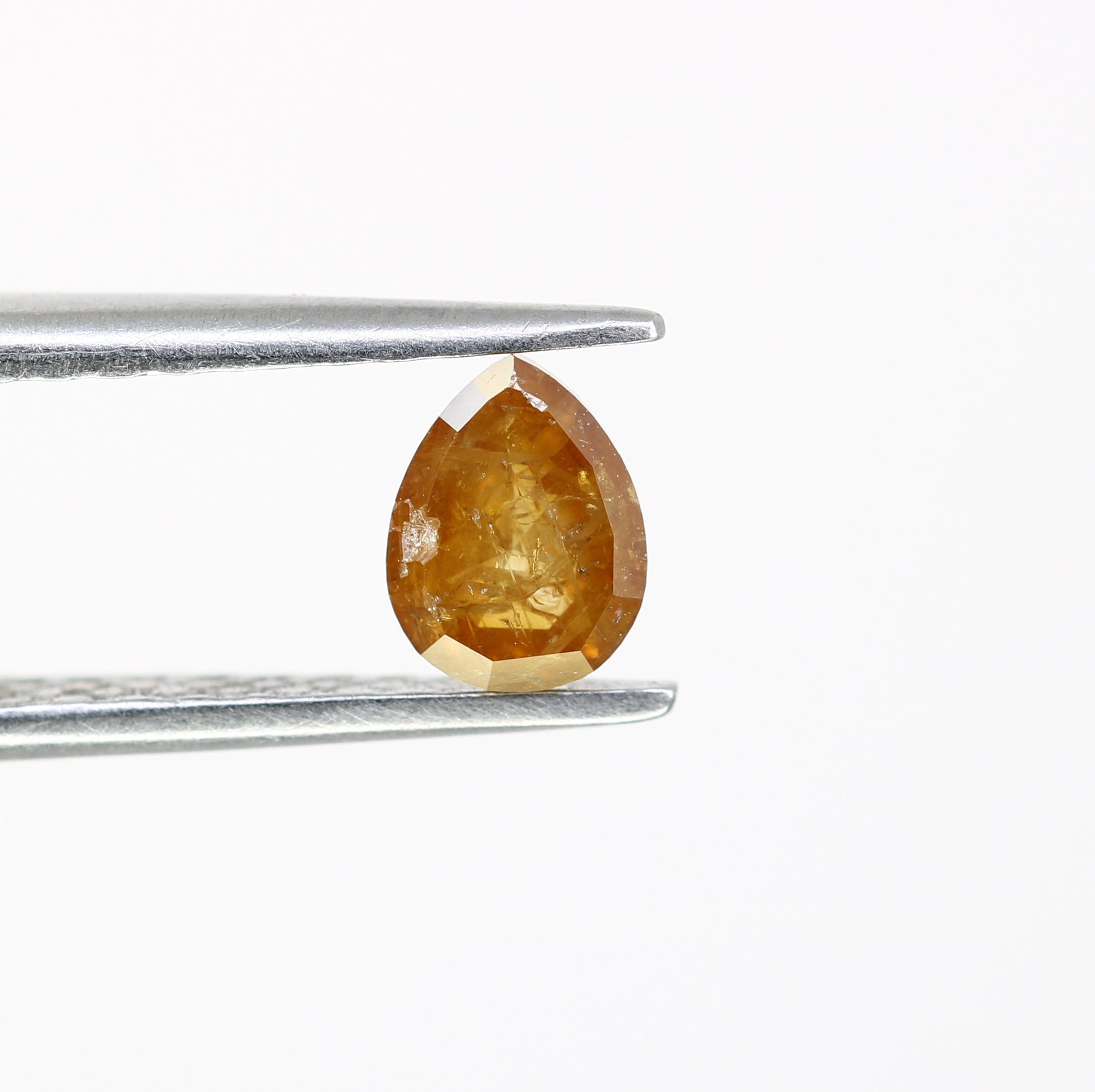 0.66 Carat Natural Orange Loose Pear Shaped Diamond for Wedding Ring - Unique Gemstone for Custom Bridal Jewelry Designs - JayKrishna Diamond