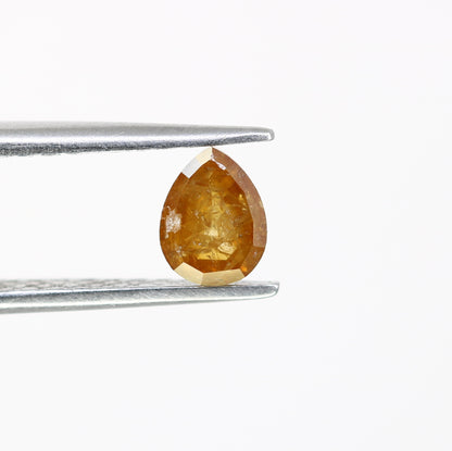 0.66 Carat Natural Orange Loose Pear Shaped Diamond for Wedding Ring - Unique Gemstone for Custom Bridal Jewelry Designs - JayKrishna Diamond