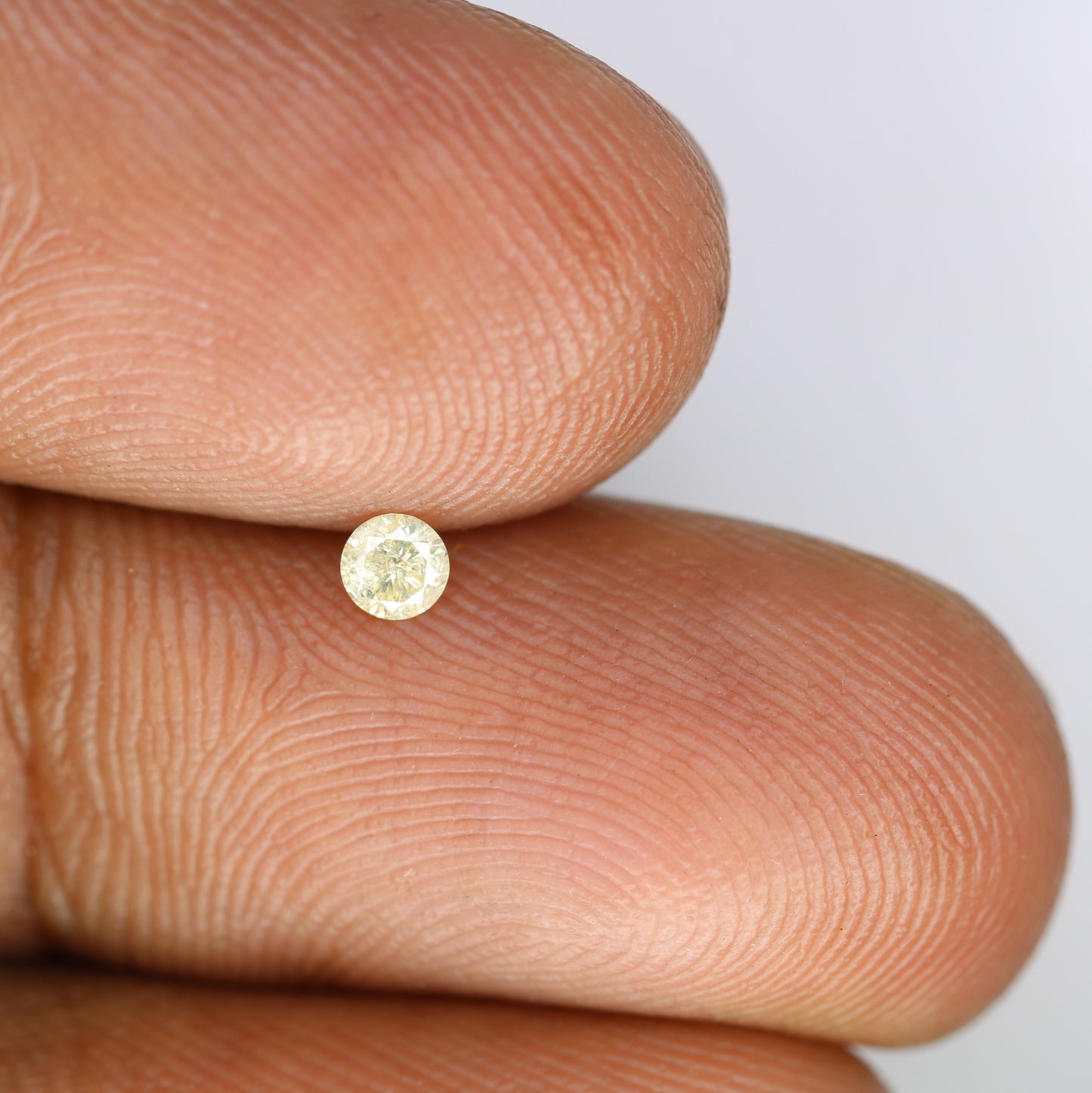 0.11 CT Natural Light Yellow Round Brilliant Cut Salt and Pepper Diamond for Engagement Rings, Custom Jewelry and Chic Bracelets - JayKrishna Diamond