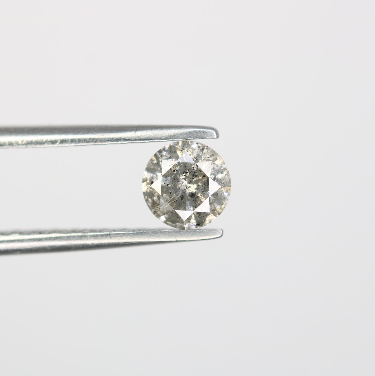 0.43 CT Round Brilliant Cut Salt and Pepper Natural Diamond for Engagement Ring and Custom Bridal Jewelry - JayKrishna Diamond