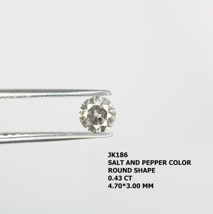 0.43 CT Round Brilliant Cut Salt and Pepper Natural Diamond for Engagement Ring and Custom Bridal Jewelry - JayKrishna Diamond