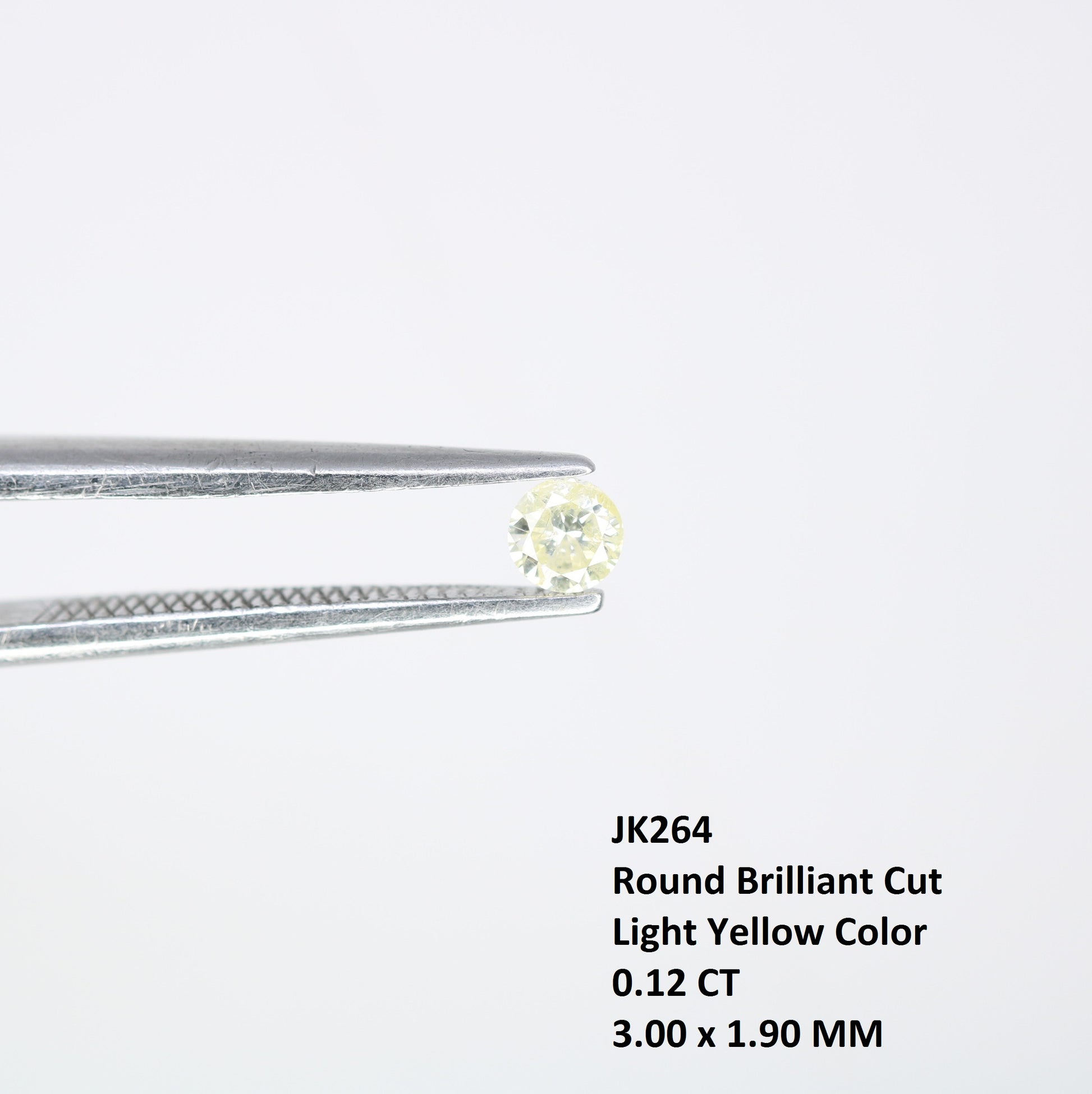 0.12 CT Round Brilliant Cut Natural Light Yellow Diamond – 3.00 x 1.90 MM, Ideal for Engagement Rings, Custom Jewelry, and Fine Accessories - JayKrishna Diamond