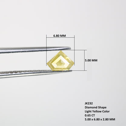 0.65 Carat 5 MM Loose Rustic Yellow Diamond for Earrings - Unique Natural Gemstone for Custom Jewelry Design - JayKrishna Diamond