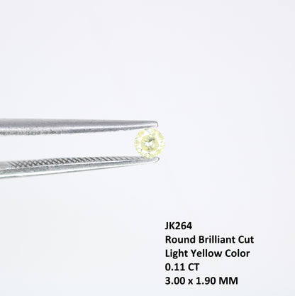 0.11 CT 3.00 MM Loose Round Brilliant Cut Light Yellow Salt and Pepper Diamond for Engagement Rings, Custom Jewelry and Chic Bracelets - JayKrishna Diamond