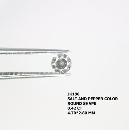 Unique 0.42 CT Salt & Pepper Round Brilliant Cut Diamond | Perfect for Engagement Rings - JayKrishna Diamond