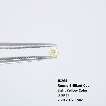 Natural 0.08 CT 2.70 MM Brilliant Cut Loose Yellow Diamond | Perfect for Engagement Rings, Earrings, Promise Rings, Bracelets & More - JayKrishna Diamond