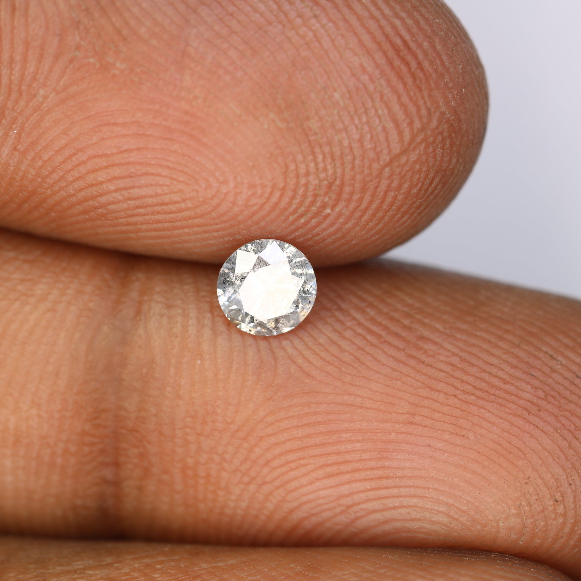 Unique 0.42 CT Salt & Pepper Round Brilliant Cut Diamond | Perfect for Engagement Rings - JayKrishna Diamond