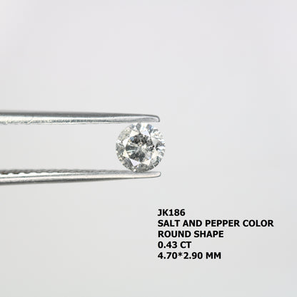 0.43 CT Round Brilliant Cut Salt and Pepper Natural Diamond for Engagement Ring and Unique Wedding Jewelry Design - JayKrishna Diamond