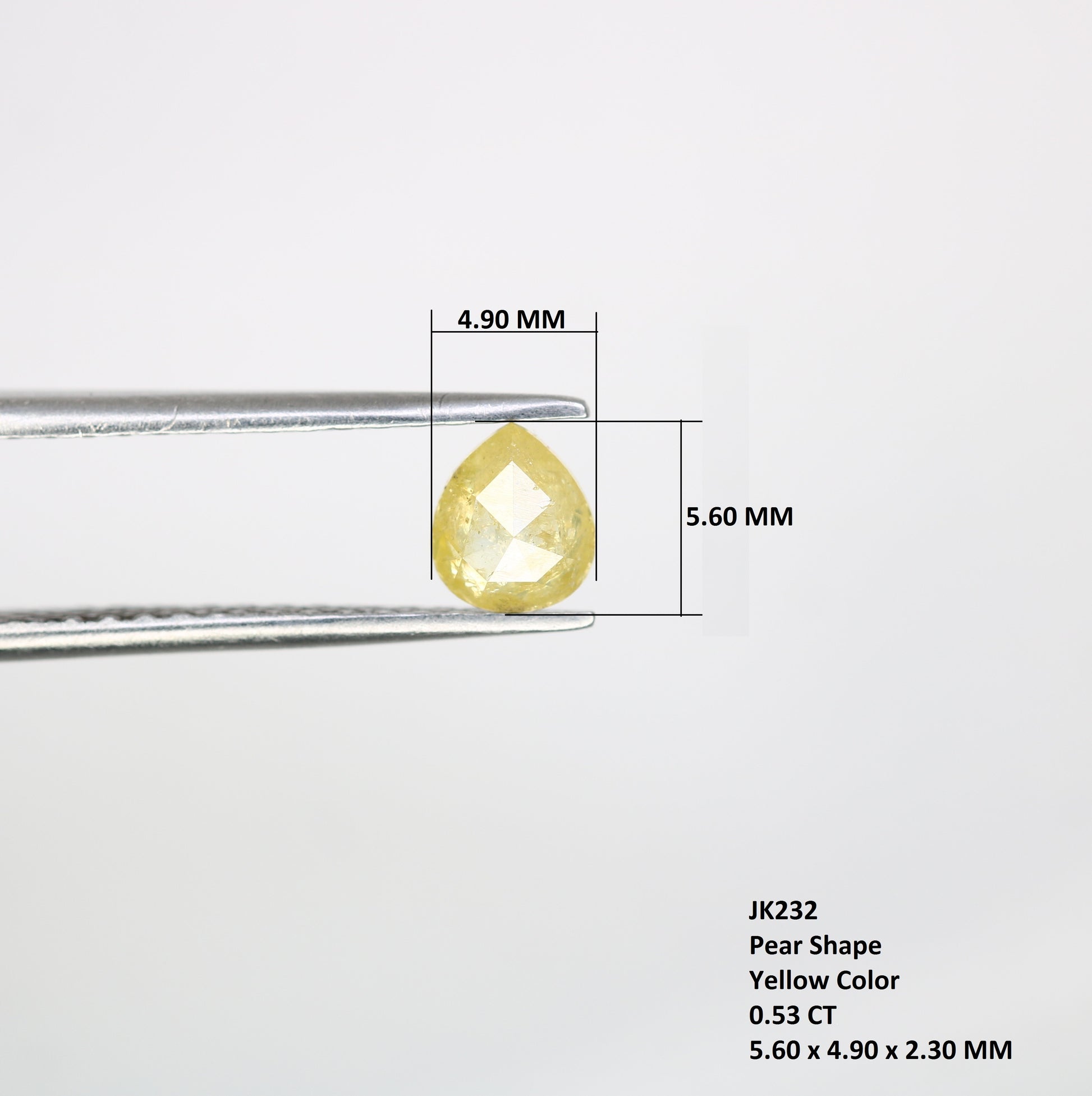 0.53 Ct 5.6 MM Fancy Yellow Loose Natural Pear Shaped Diamond For Engagement Ring - JayKrishna Diamond