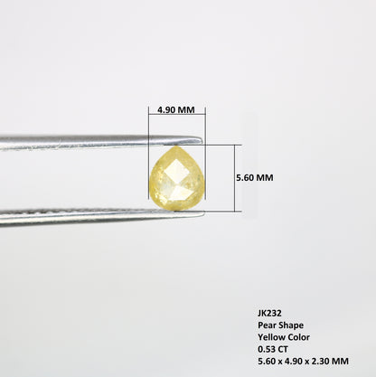 0.53 Ct 5.6 MM Fancy Yellow Loose Natural Pear Shaped Diamond For Engagement Ring - JayKrishna Diamond