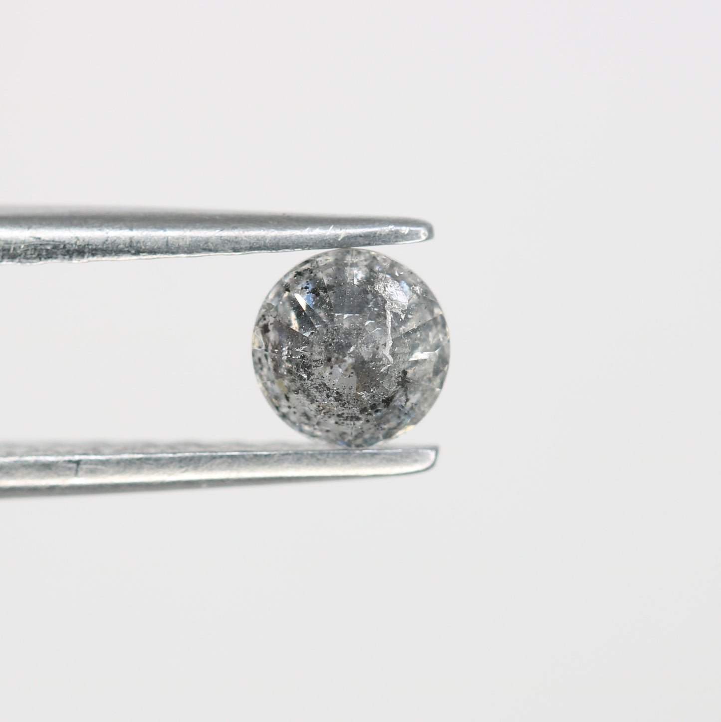 0.43 CT Round Brilliant Cut Salt and Pepper Natural Diamond for Engagement Ring and Unique Wedding Jewelry Design - JayKrishna Diamond