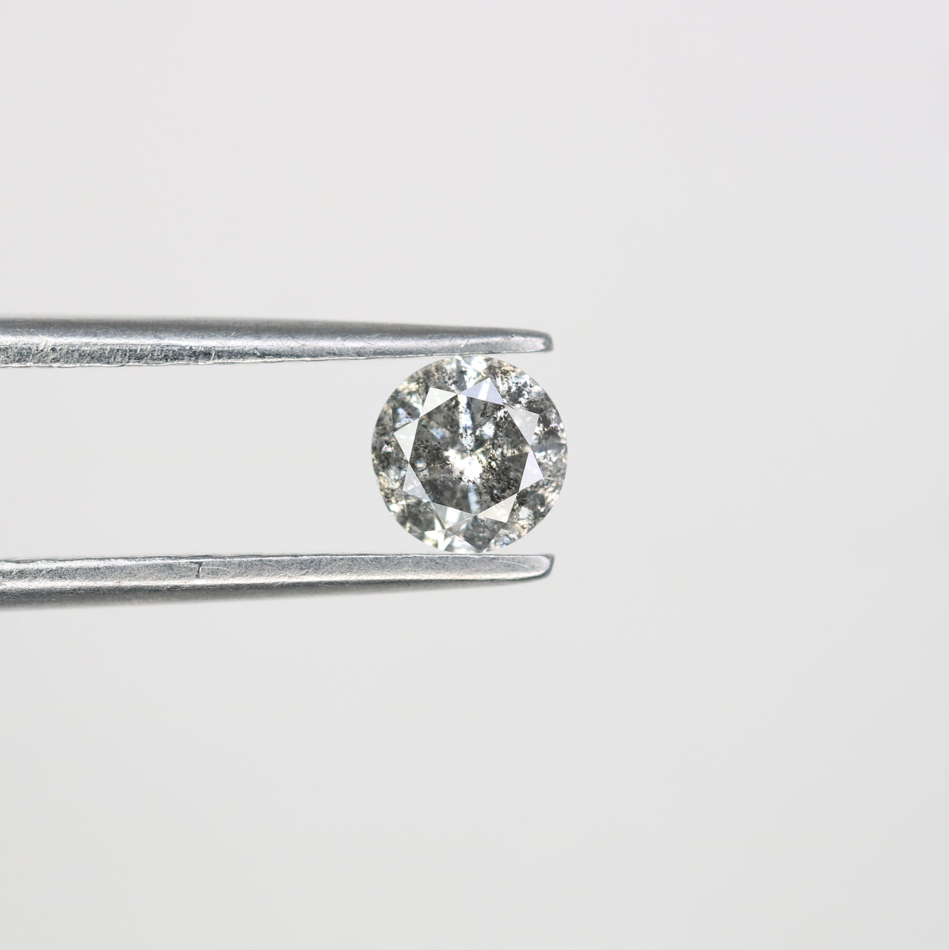 0.44 CT Salt and Pepper Natural Round Brilliant Cut Diamond for Engagement Ring and Unique Bridal Jewelry Design - JayKrishna Diamond