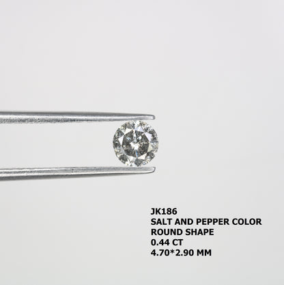 0.44 CT Salt and Pepper Natural Round Brilliant Cut Diamond for Engagement Ring and Unique Bridal Jewelry Design - JayKrishna Diamond