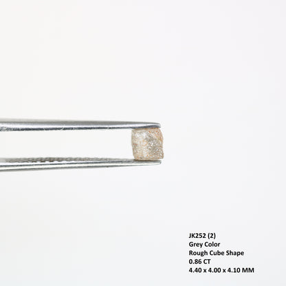 0.86 CT 4.40 MM Grey Rough Diamond Congo Cube Loose Uncut Raw Diamond For Wedding Ring - JayKrishna Diamond
