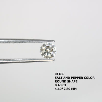 0.40 CT  Natural Salt And Pepper Round Brilliant Cut Diamond For Engagement Ring - JayKrishna Diamond