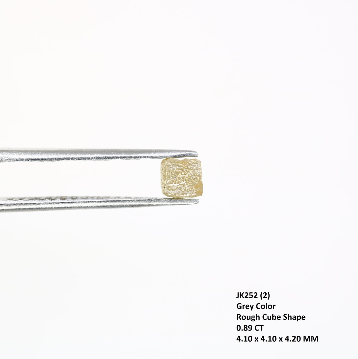0.89 CT 4.10 MM Grey Natural Loose Congo Cube Shape Uncut Raw Rough Diamond - JayKrishna Diamond