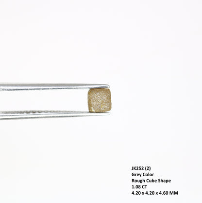 1.08 Carat Congo Cube Rough Diamond Natural Grey Loose Raw Diamond For Diamond Jewelry - JayKrishna Diamond