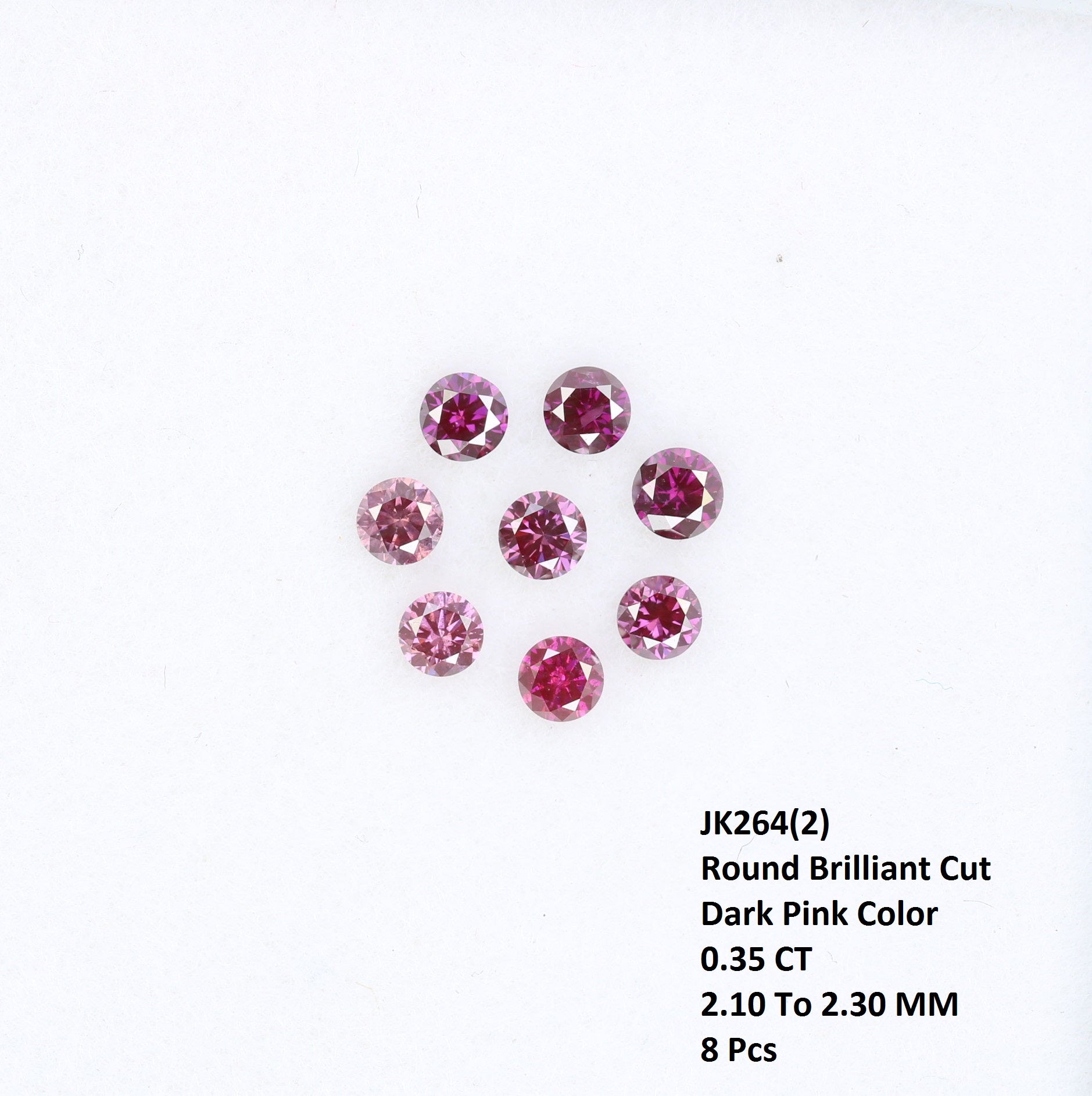 Stunning 0.35 CT Dark Pink Round Brilliant Cut Diamond | Perfect for Engagement Rings | 2.10-2.30 MM - JayKrishna Diamond
