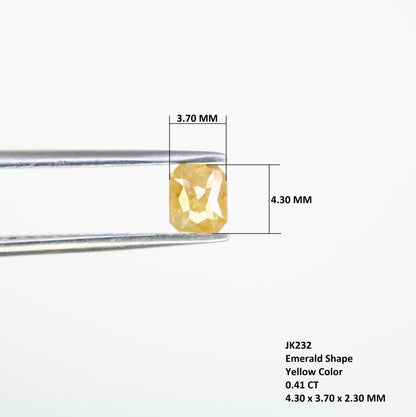 Unique 0.41 CT Rustic Yellow Emerald Cut Diamond | Perfect for Wedding Rings - JayKrishna Diamond