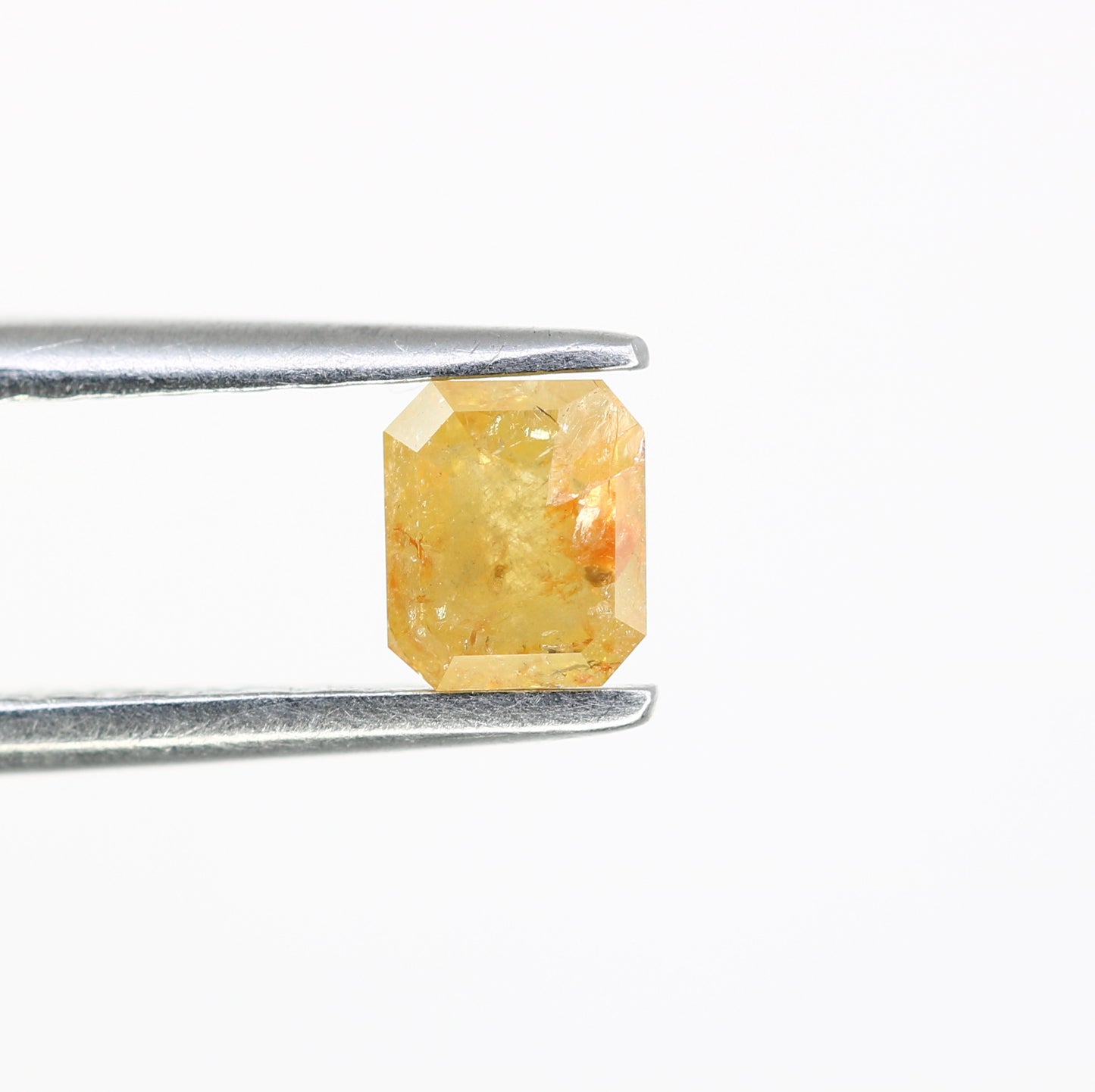 Unique 0.41 CT Rustic Yellow Emerald Cut Diamond | Perfect for Wedding Rings - JayKrishna Diamond
