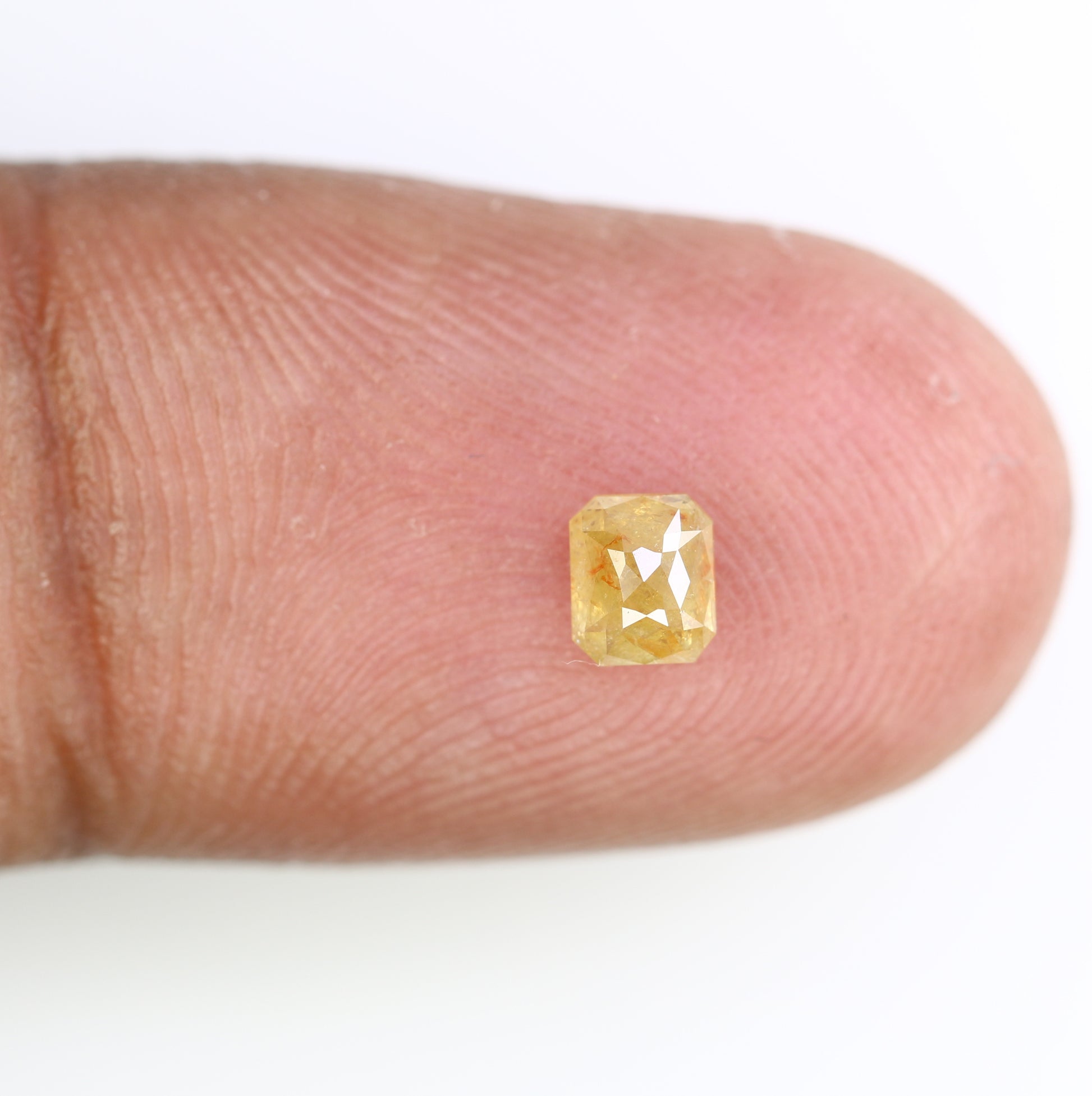 Unique 0.41 CT Rustic Yellow Emerald Cut Diamond | Perfect for Wedding Rings - JayKrishna Diamond