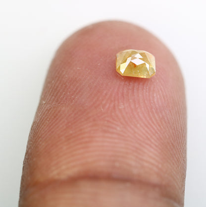 Unique 0.41 CT Rustic Yellow Emerald Cut Diamond | Perfect for Wedding Rings - JayKrishna Diamond