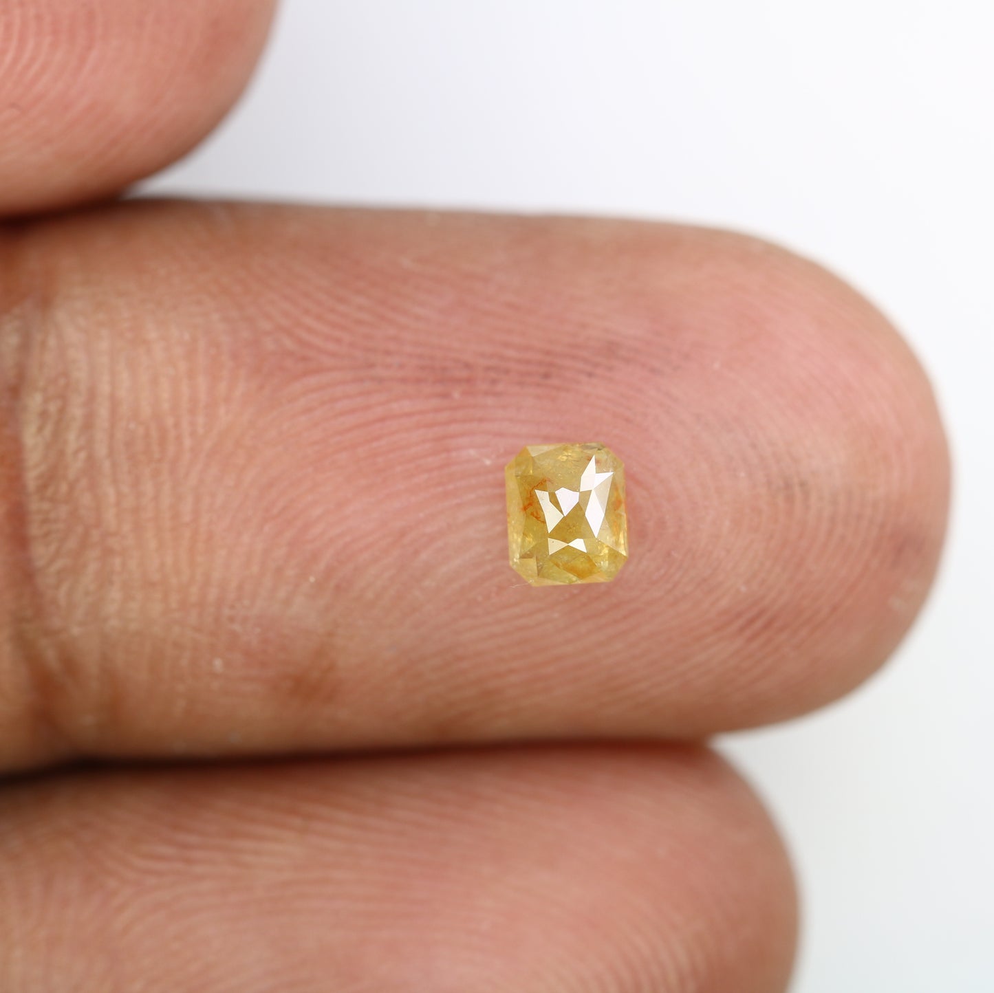 Unique 0.41 CT Rustic Yellow Emerald Cut Diamond | Perfect for Wedding Rings - JayKrishna Diamond