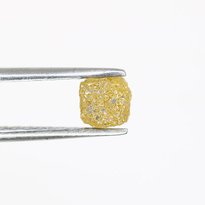 0.95 CT Fancy Yellow Natural Loose Unique Congo Cube Shape Rough Diamond - JayKrishna Diamond