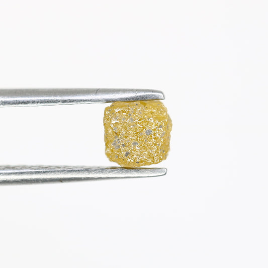 0.95 CT Fancy Yellow Natural Loose Unique Congo Cube Shape Rough Diamond - JayKrishna Diamond