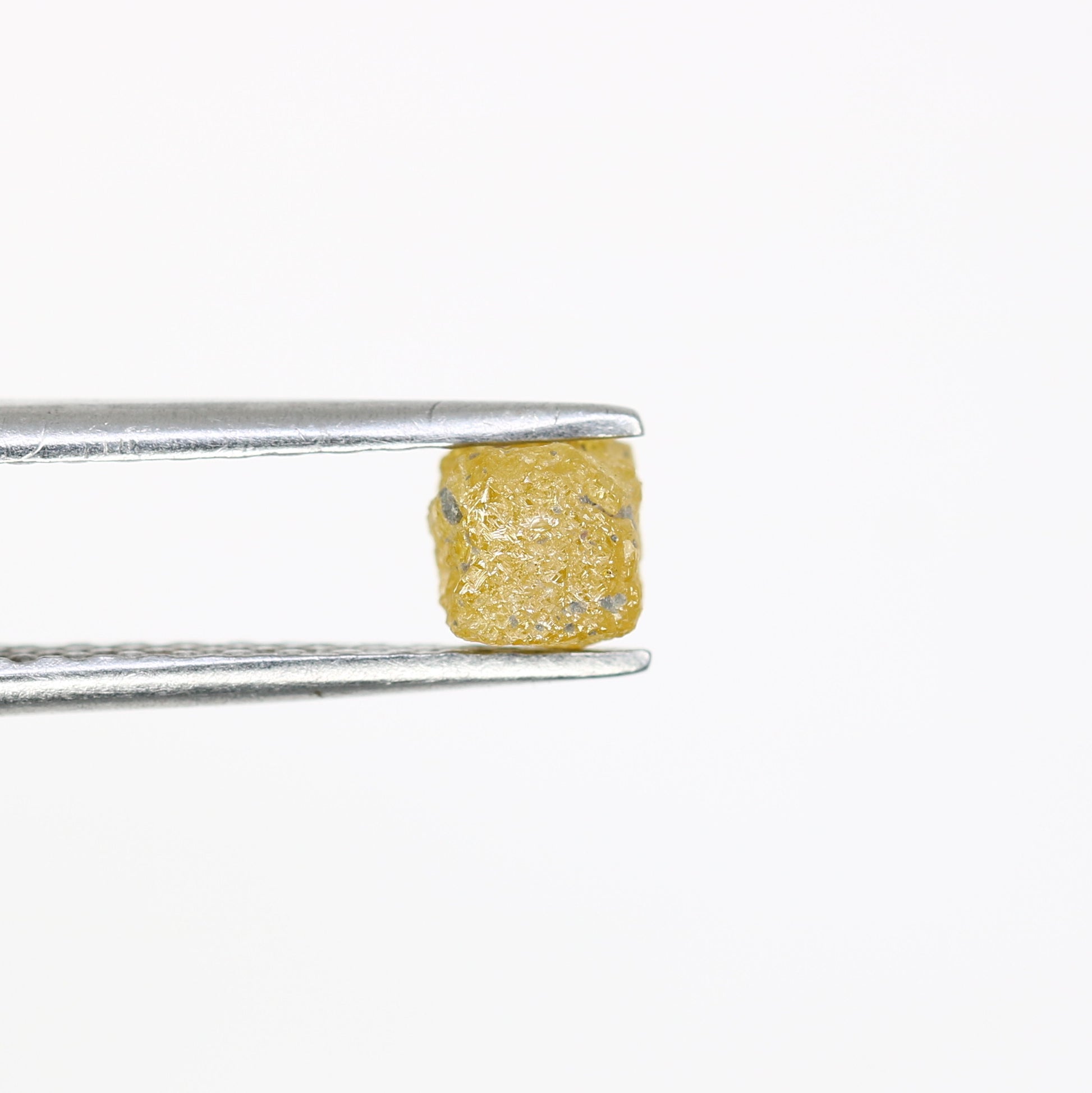0.95 CT Fancy Yellow Natural Loose Unique Congo Cube Shape Rough Diamond - JayKrishna Diamond