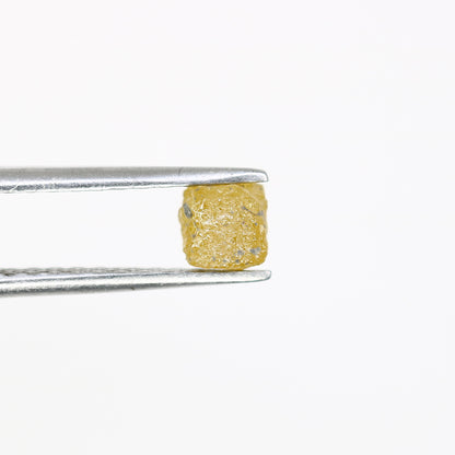 0.95 CT Fancy Yellow Natural Loose Unique Congo Cube Shape Rough Diamond - JayKrishna Diamond