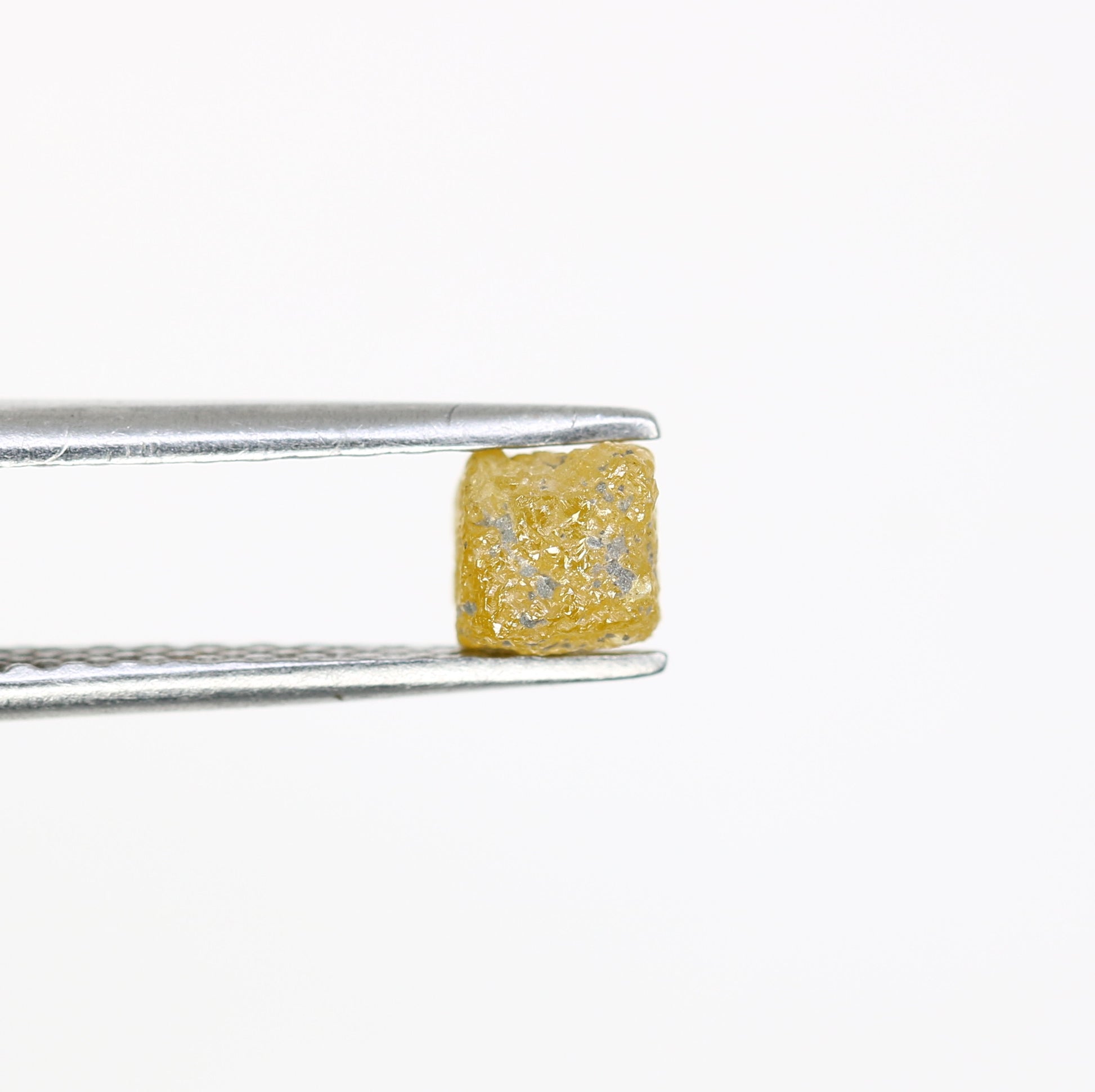0.95 CT Fancy Yellow Natural Loose Unique Congo Cube Shape Rough Diamond - JayKrishna Diamond