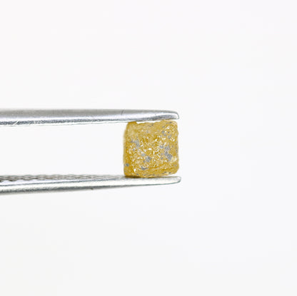0.95 CT Fancy Yellow Natural Loose Unique Congo Cube Shape Rough Diamond - JayKrishna Diamond