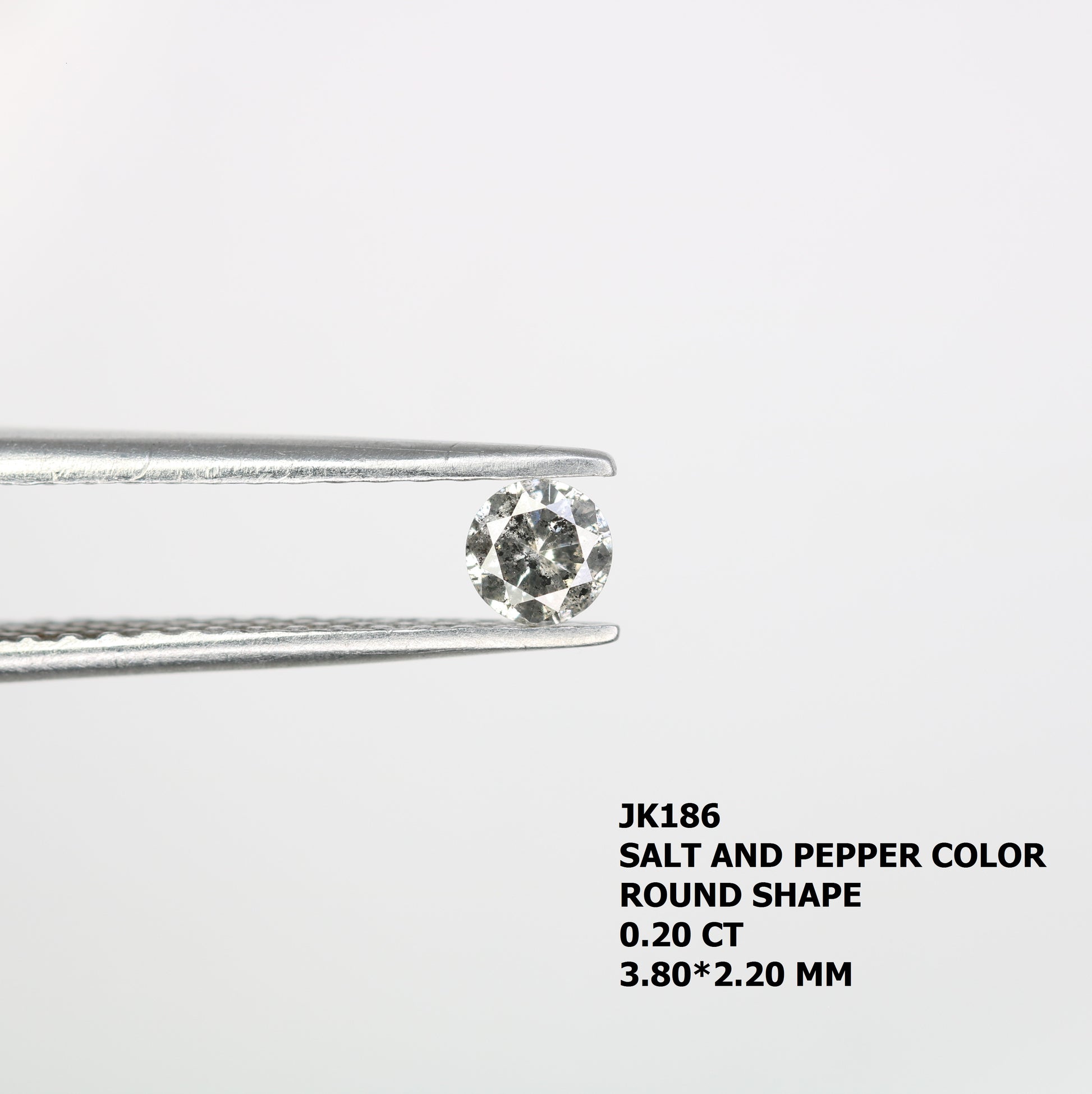 0.20 CT Round Brilliant Cut Salt and Pepper Diamond – Perfect for Engagement Rings, Necklaces, Promise Rings, Earrings & Anniversary Gifts - JayKrishna Diamond