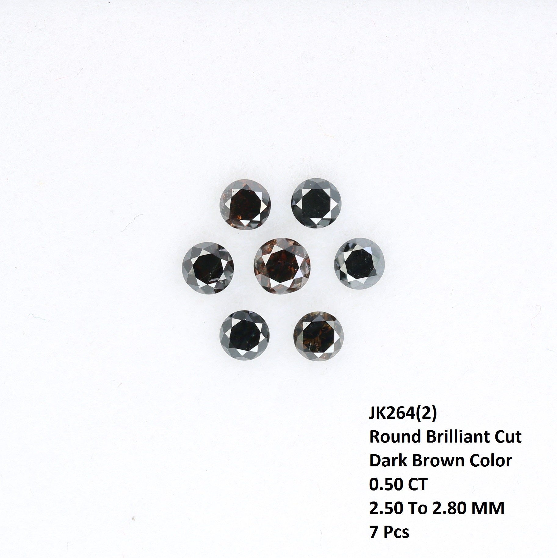 0.50 CT Round Brilliant Cut Dark Brown Diamond For Engagement Ring - JayKrishna Diamond