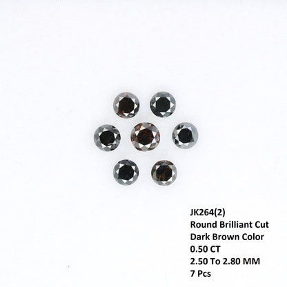 0.50 CT Round Brilliant Cut Dark Brown Diamond For Engagement Ring - JayKrishna Diamond