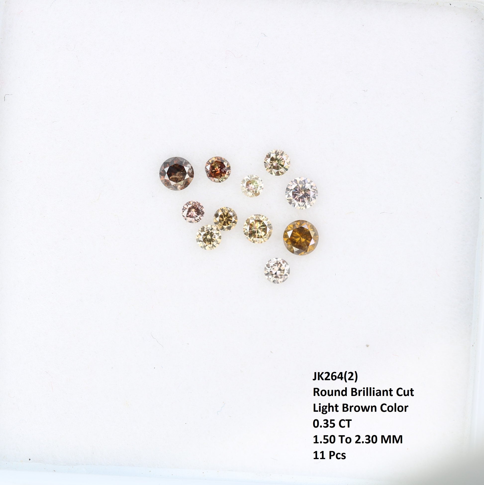 Elegant 0.35 CT Light Brown Round Brilliant Cut Diamond | Perfect for Engagement Rings | 1.50-2.30 MM - JayKrishna Diamond