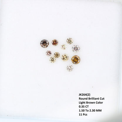 Elegant 0.35 CT Light Brown Round Brilliant Cut Diamond | Perfect for Engagement Rings | 1.50-2.30 MM - JayKrishna Diamond