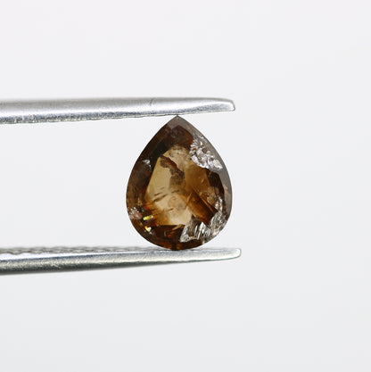 0.93 Carat 6.9MM Pear Shape Fancy Dark Brown Color Natural Loose Diamonds For Wedding Ring - JayKrishna Diamond